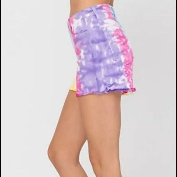 Judy Blue Snow Cone Tie Dye High Waist Shorts Soft n stretchy Size S Nwt. - Picture 6 of 10